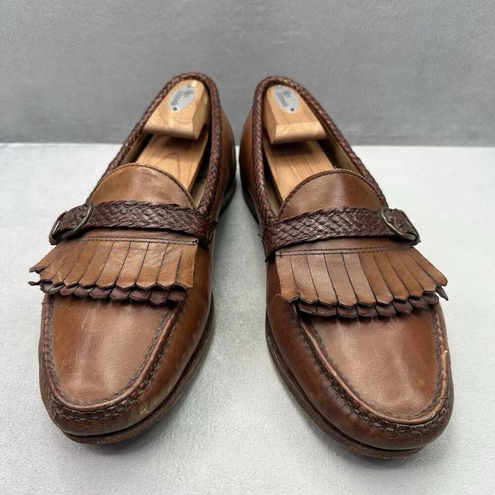 Allen Edmonds Monterey Mens Size 11 (E) Kiltie Loafer Brown Leather Cross Buckle